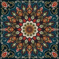 Pattern, rectangular handkerchief, mandala, mat and rug components, carpet vector