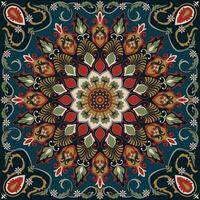 Pattern, rectangular handkerchief, mandala, mat and rug components, carpet vector