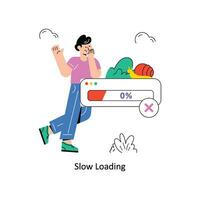 Slow Loading Connection Flat Style Design Vector illustration. Stock illustration