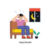 Sleep Disorder  Flat Style Design Vector illustration. Stock illustration