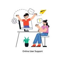 Online User Support Flat Style Design Vector illustration. Stock illustration