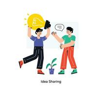 Idea Sharing Flat Style Design Vector illustration. Stock illustration