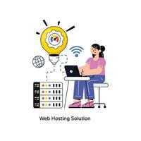 Web Hosting Solution  Flat Style Design Vector illustration. Stock illustration