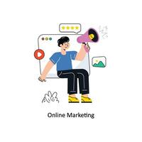 Online Marketing Flat Style Design Vector illustration. Stock illustration