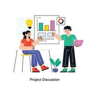 Project Discussion Flat Style Design Vector illustration. Stock illustration