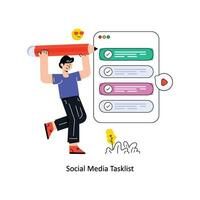 Social Media Tasklist Flat Style Design Vector illustration. Stock illustration