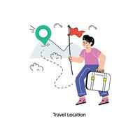 Travel Location Flat Style Design Vector illustration. Stock illustration