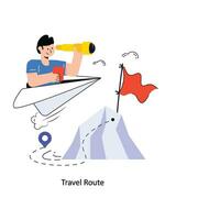 Travel Route Flat Style Design Vector illustration. Stock illustration