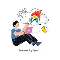 Downloading Speed Flat Style Design Vector illustration. Stock illustration