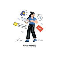 Cyber Monday Flat Style Design Vector illustration. Stock illustration