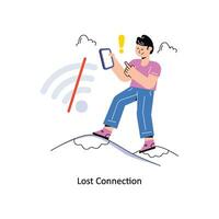 Lost Connection Connection Flat Style Design Vector illustration. Stock illustration