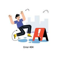 Error 404 Connection Flat Style Design Vector illustration. Stock illustration