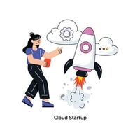 Cloud Startup Flat Style Design Vector illustration. Stock illustration