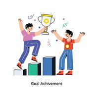 Goal Achivement Flat Style Design Vector illustration. Stock illustration