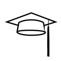 graduación sombrero línea icono vector o graduación gorra línea icono vector ilustración. colegio concepto.