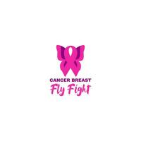 fly fight breast cancer awareness design vector