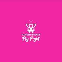 fly fight breast cancer awareness design vector