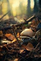 The leaves resting on my skull the grass growing between bones, AI Generated photo