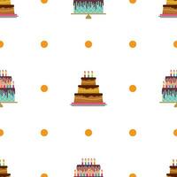 Seamless Pattern with colorful sweet cakes vector