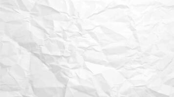 White clean crumpled paper background. Horizontal crumpled empty paper template for posters and banners. Vector illustration