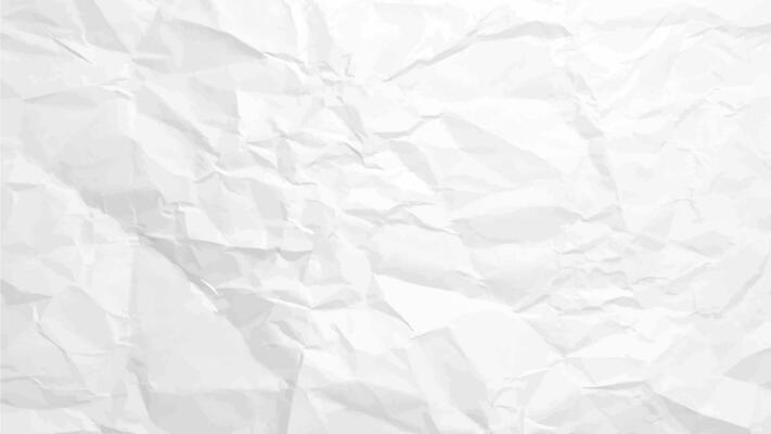 White clean crumpled paper background. Horizontal crumpled empty paper template for posters and banners. Vector illustration