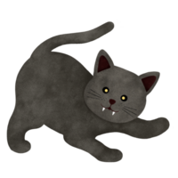 Víspera de Todos los Santos linda negro gato dibujos animados caracteres png