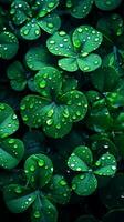 A Bunch of clover leaf background, Generative AI photo