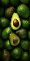 close upavocado with water droplets on it, Generative AI photo