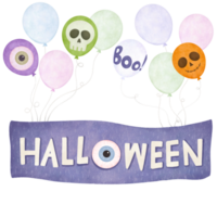 halloween ballong baner tecknad serie png