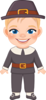 Happy Thanksgiving Pilgrim Costume Boy Flat Icon Style png