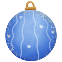 Blue christmas ball isolated on transparent background png