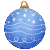 Blue christmas ball isolated on transparent background png