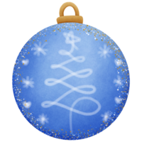 Blue christmas ball isolated on transparent background png