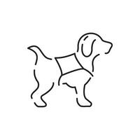 Pet shop icon. Pet accessory. Pet shop supermarket. Pets, vitamin, food, toy. Thin line icon representing animals, pets and veterinary healthcare. Security or Guard. vector