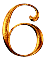 Golden number 6 png