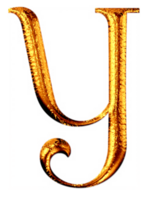 Golden letter Y png