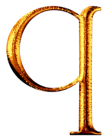 Golden letter q png