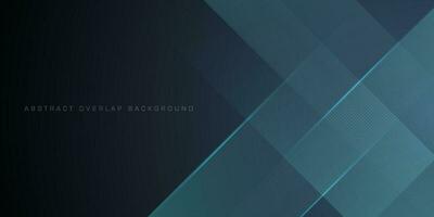 Abstract overlap dark gray and green geometric gradient square design layers background with lines, shadow, and lights. Eps10 vector