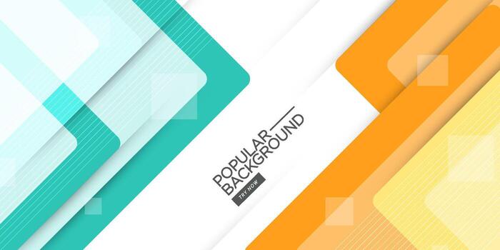 brillante verde y naranja geométrico cuadrado negocio bandera diseño. creativo bandera diseño con superposición formas y líneas para modelo. sencillo brillante blanco horizontal bandera. eps10 vector