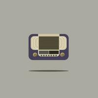 Illustration of a retro audio cassette player in flat design style. vector