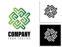 sencillo geométrico logo diseño en degradado color vector