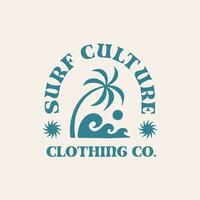 Vintage surf logo design template for surf club surf shop surf merch vector