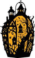 Halloween Lantern Papercut Vector