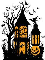 Halloween Lantern Papercut Vector