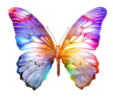 vlinder PNG een kleurrijk vlinder kleurrijk transparant achtergrond ai gegenereerd