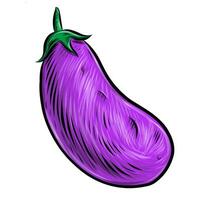 Eggplant vegetable cartoon vector Illustration