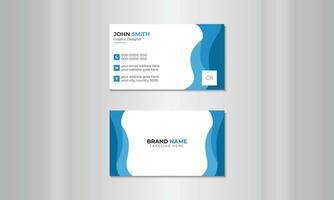 azul contemporáneo creativo negocio tarjetas y nombre tarjetas con un horizontal, claro, y ordenado vector diseño son puesto fuera en un rectangular acuerdo.