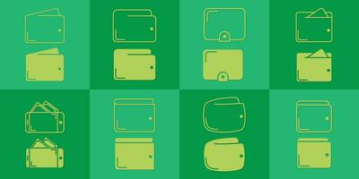 Wallet Icon Silhouette and Outline Style vector