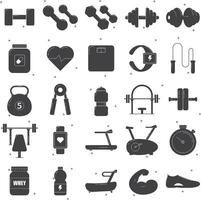 Fitness silhouette icon collection vector