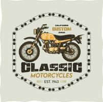 clásico motocicleta y legendario corredores póster y t camisa diseño vector